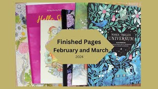 Completed coloring pages February and March 2024 #adultcoloringchannel
