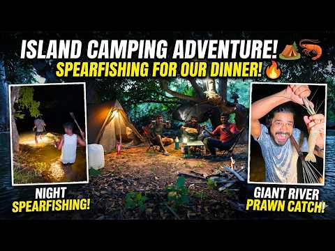 ISLAND CAMPING ADVENTURE! CAMPING & SPEARFISHING FOR OUR DINNER!