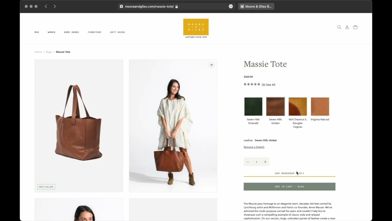 Custom BigCommerce Theme Features - Moore & Giles Walkthrough
