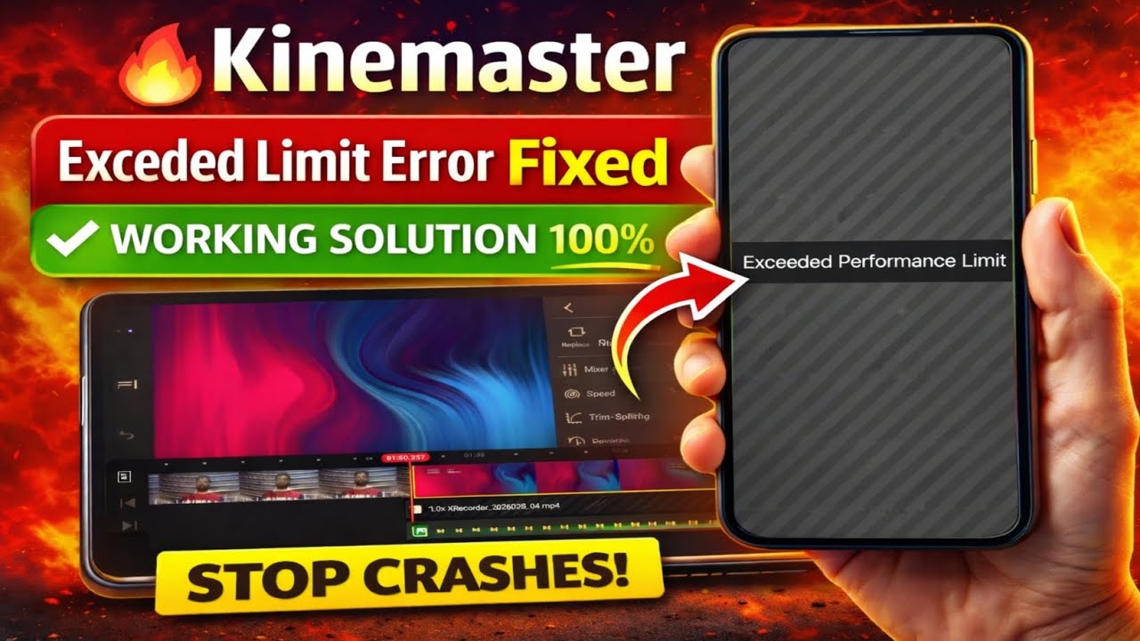 ✅ Fix Kinemaster Crash Error | Exceeded Performance Limit Problem Solved 2026