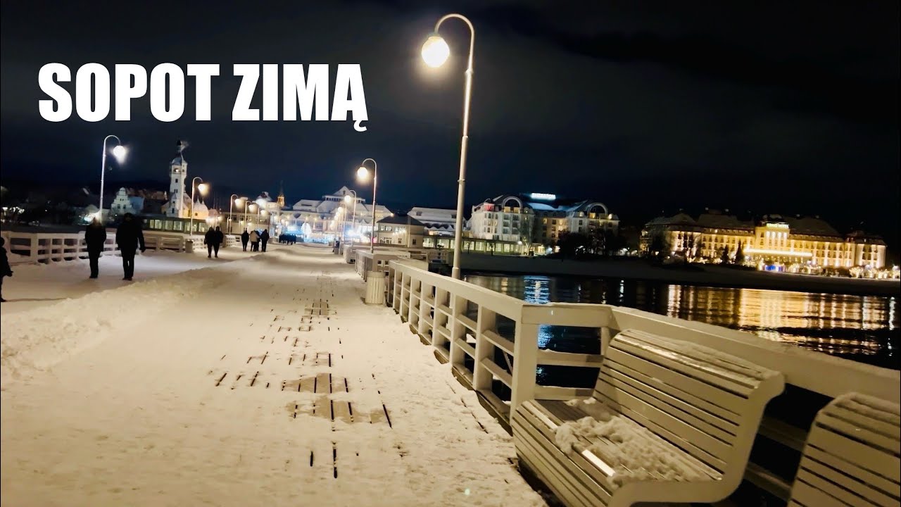 Zimowy spacer po spokojnym Monciaku i molo w Sopocie |4K Citywalk 