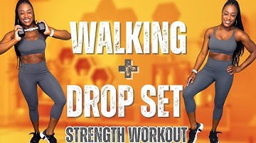 25-Minute Walking + Drop Set Strength Workout 🔥 | Burn Fat & Build Muscle Fast