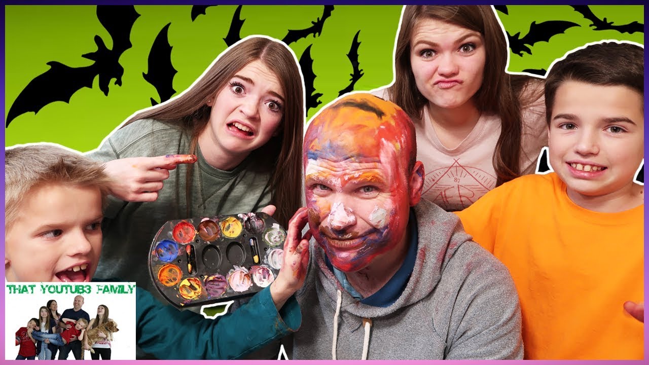 FAMILY FUN FRIDAY!  Carving Pumpkins Challenge GONE WRONG Dad Gets FACE PAINT/ That YouTub3 Family