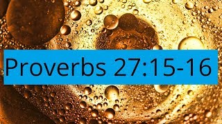 Proverbs 27:15-16 Nagging Thoughts Proverbs 27:15-16 Nagging Thoughts