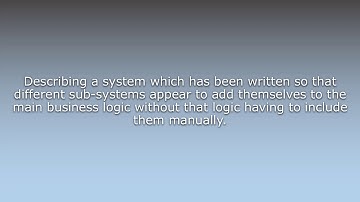 What does Aspect-oriented mean?