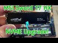 How to Disassemble the MSI Sword 17 HX B14V and Upgrade the NVMe SSD