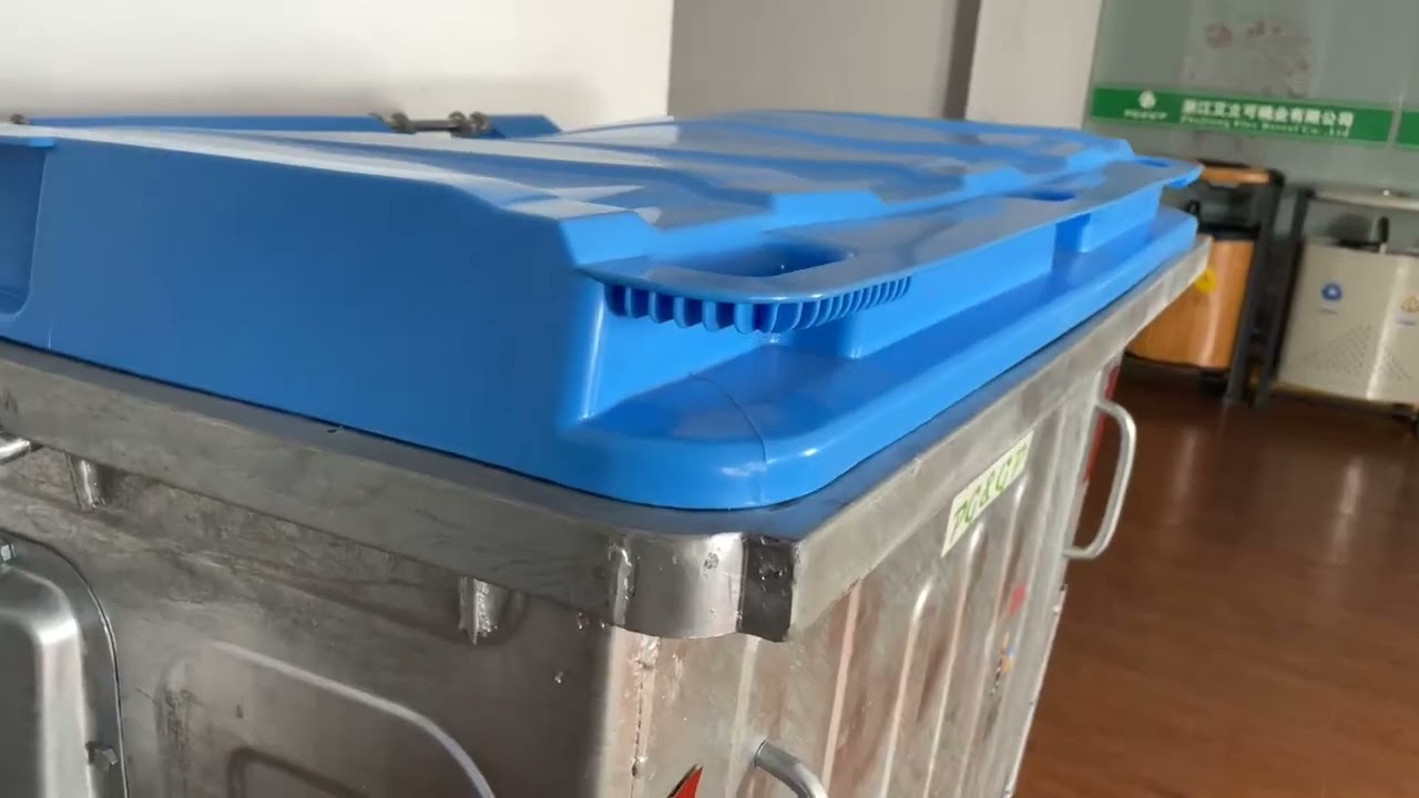 1100L-3 Hot-Dip Galvanized steel waste bin from Zhejiang Elec Barrel Co.,Ltd