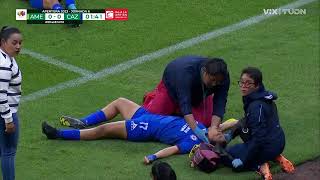 Daniela Flores Injury América Vs. Cruz Azul - Ap2023 Liga Mx Femenil J6