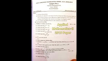 #gpg Applied Mathematics-ll syllabus and Previous Year Question Paper2019 Govt Polytechnic Ghaziabad
