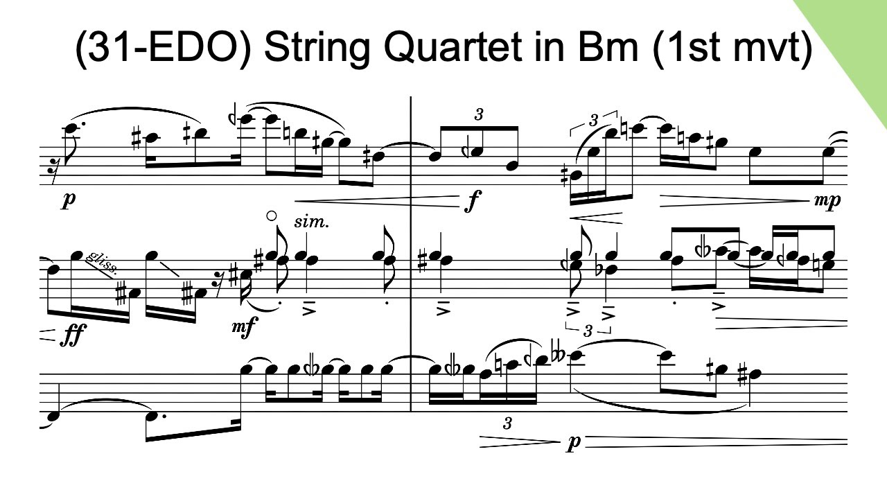 (31-EDO) String Quartet in Bm, 1st Movement (2025) - YouTube