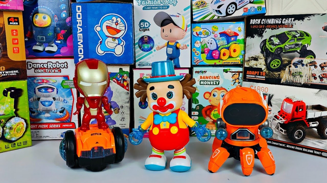 Unboxing Electric IRON Man, Dancing ROBOT, Dancing Joker, Remote control Car, Piano
