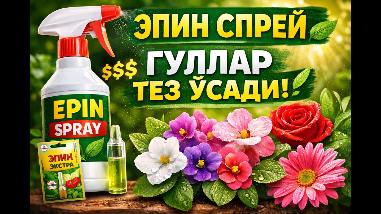Эпин билан гулларга спрей: гулларингиз жонланади! 🌸