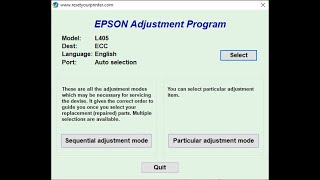 How to Reset Epson L405 with Resetter