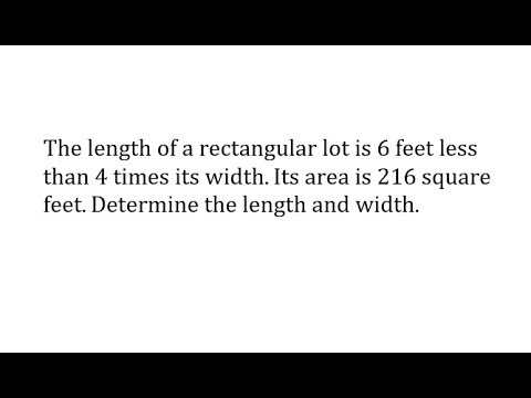 Quadratic Formula App: Find the Length and Width of a Rectangle Given the Area