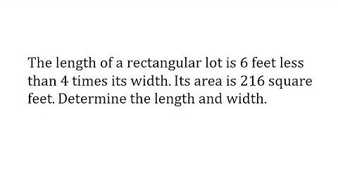 Quadratic Formula App: Find the Length and Width of a Rectangle Given the Area