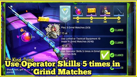 Call Of Duty Mobile Use Operator Skills 5 times in Grind Matches Task Complete