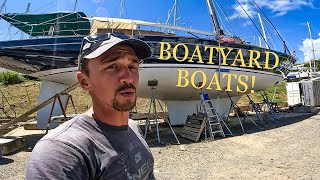 Random Boat Boatyard Tour (Dry Dock Boats On The Hard!)