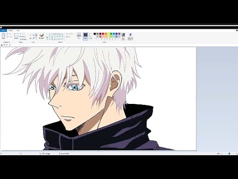 Drawing Gojo Satoru _ Cool Drawing on MS Paint  : Welcome to HackHub University!"