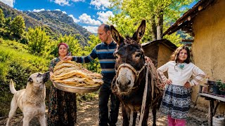 Nomadic Life in Iran | Baking Local Lavash Bread &amp; Fried Chicken in a Traditional Oven