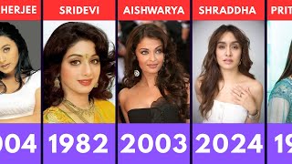 MOST BEAUTIFUL INDIAN ACTRESS BY EVERY YEAR FROM 1960 TO 2024