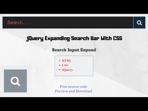 jQuery Expanding Search Bar With CSS | Search Input Expand