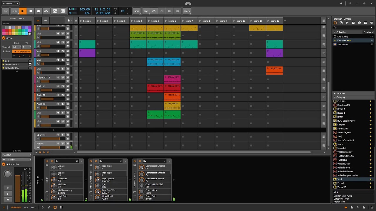 Late Night Live Stream // Bitwig Session with Vital wavetable synth