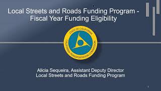 Local Streets and Roads Program Annual Project List Submittal Technical Training - April 20, 2023