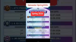 Assignment schedule Spring 2026 #aiou icom,BA,BS#exam#assignment questionpaper aiou.Aiou question pa