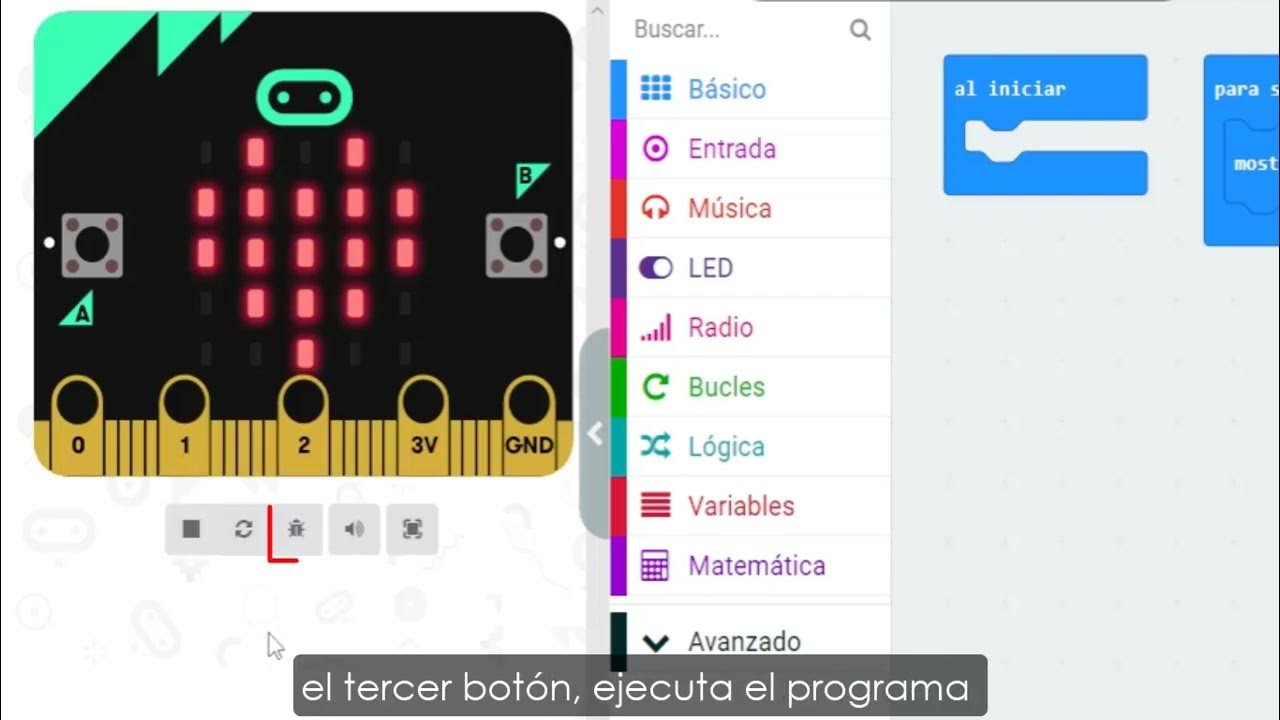 Interfaz de makecode youtube