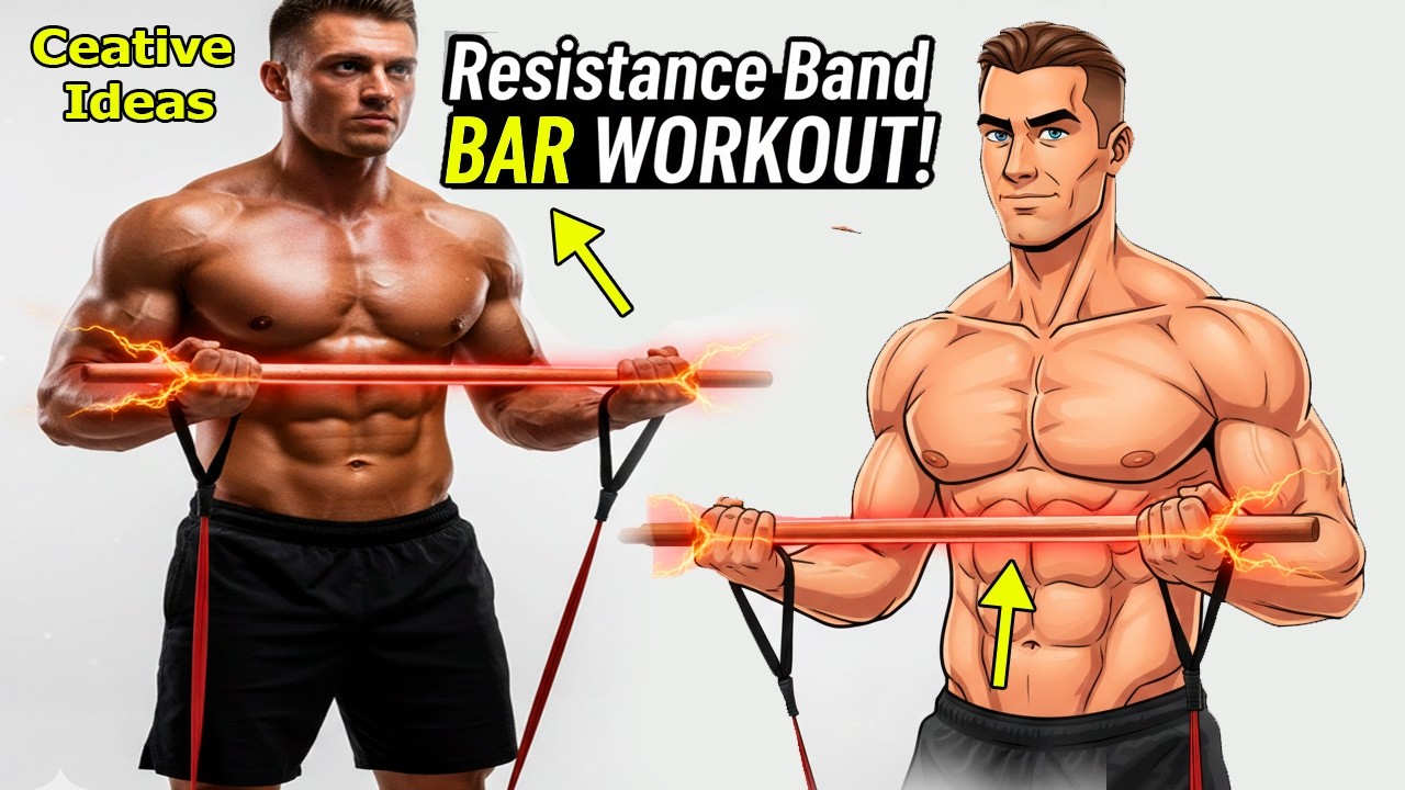 Home Resistance Band Bar Training Routine | 7 CREATIVE IDEAS 🧐 ( Part 1 ...