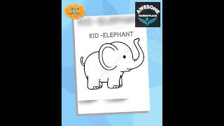 Kid Elephant Coloring Page – Cute Elephant Printable for Kids (Instant Download)