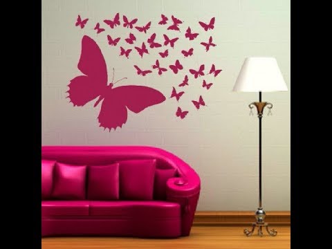 Бабочки в интерьере на стене своими руками трафареты