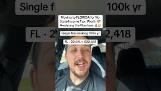 Moving to FLORIDA for No State Income Tax: Worth It? Analyzing the Numbers. #florida  #shorts