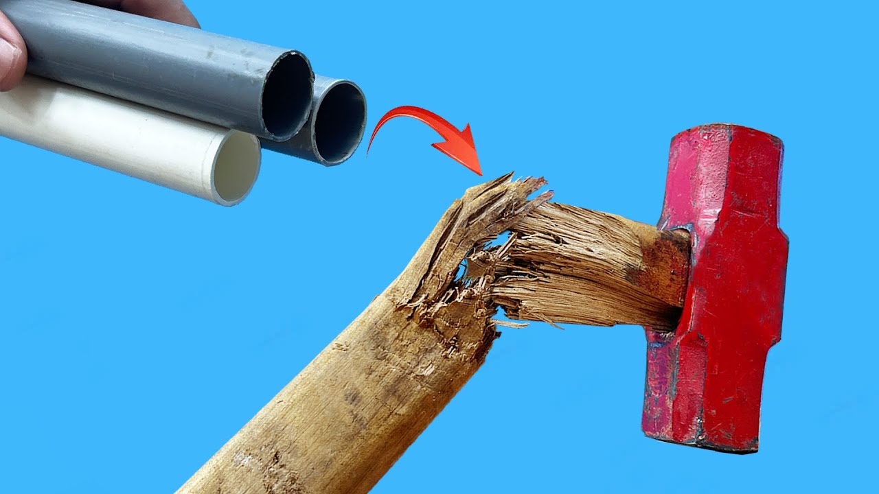 Никогда больше не выбрасывайте ПВХ-трубу! Я покажу вам, как сделать суперпрочную рукоятку молотка из
