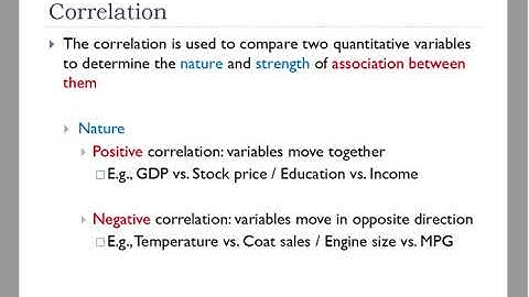 Correlation or Relationships Between Two Variables