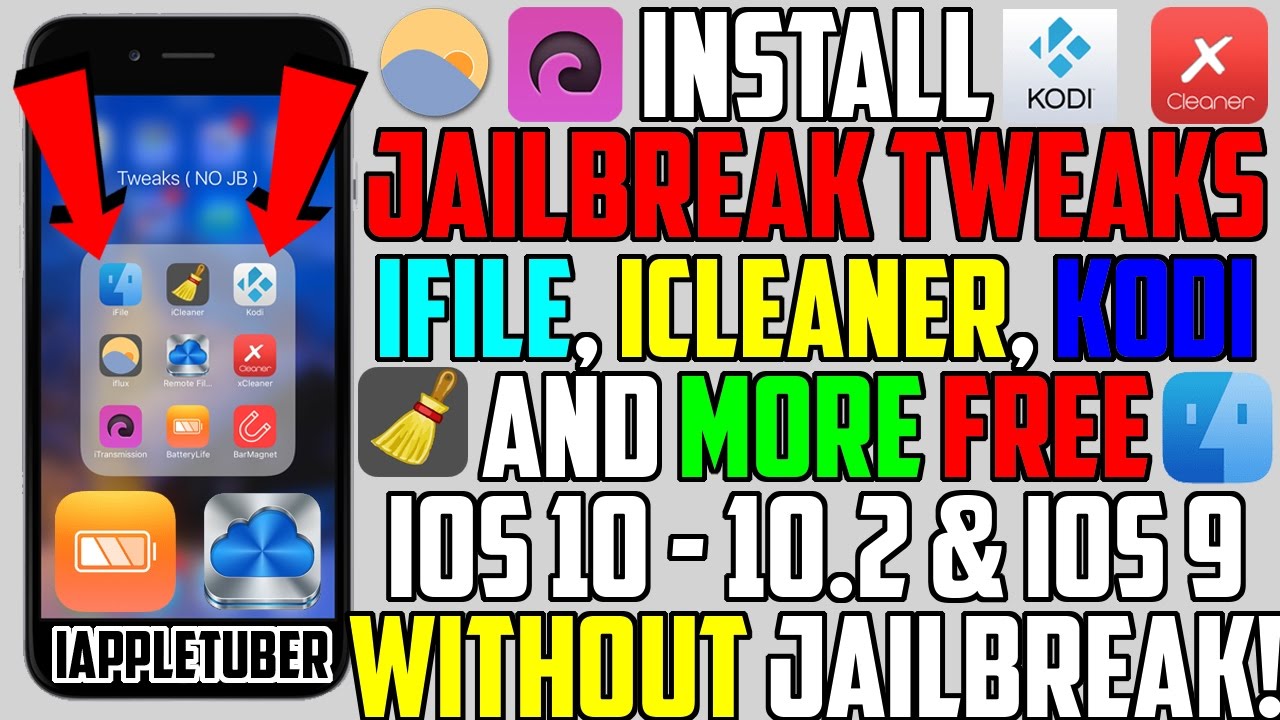 Get Jailbreak Tweaks iFile, iCleaner, Kodi, F.lux & More WITHOUT JAILBREAK iOS 10/9 iPhone iPad iPod