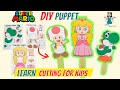 The Super Mario Bros Movie DIY Crafts for Kids |Princess Peach,Yoshi,Toad Paper Puppet for Preschool