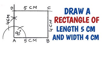 How to draw a rectangle of length 5cm and width 4cm