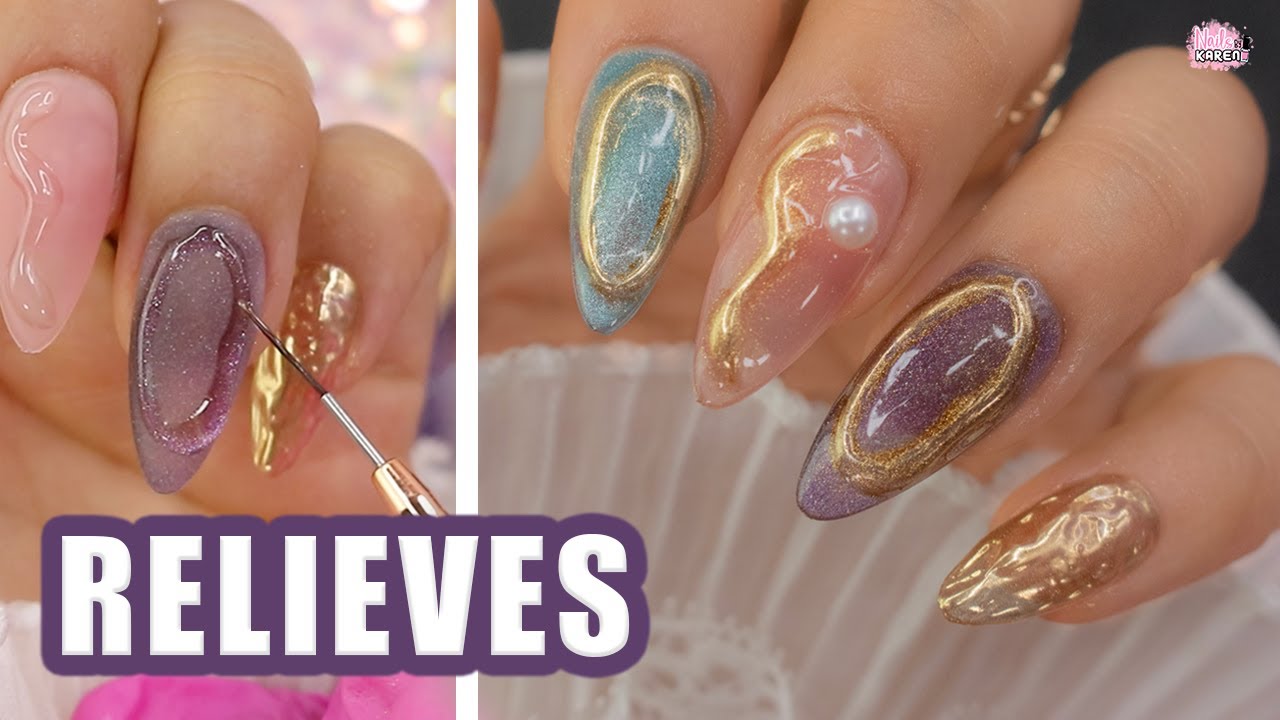 FORMA de HACER uñas con RELIEVES de MODA
