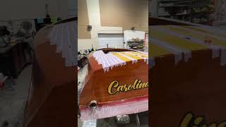1958 Chris Craft Runabout  Strip and refinish  painting deck seams