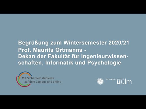 Begrüßung Prof. Maurits Ortmanns - Dekan Ingenieurwissenschaften, Informatik und Psychologie