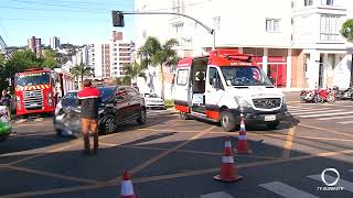 Acidente entre três automóveis mobiliza equipes do...