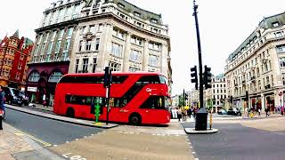 Central London Walking Tour | 4K HDR OXFORD STREET,  Regent Street, China Town and Piccadilly Circus