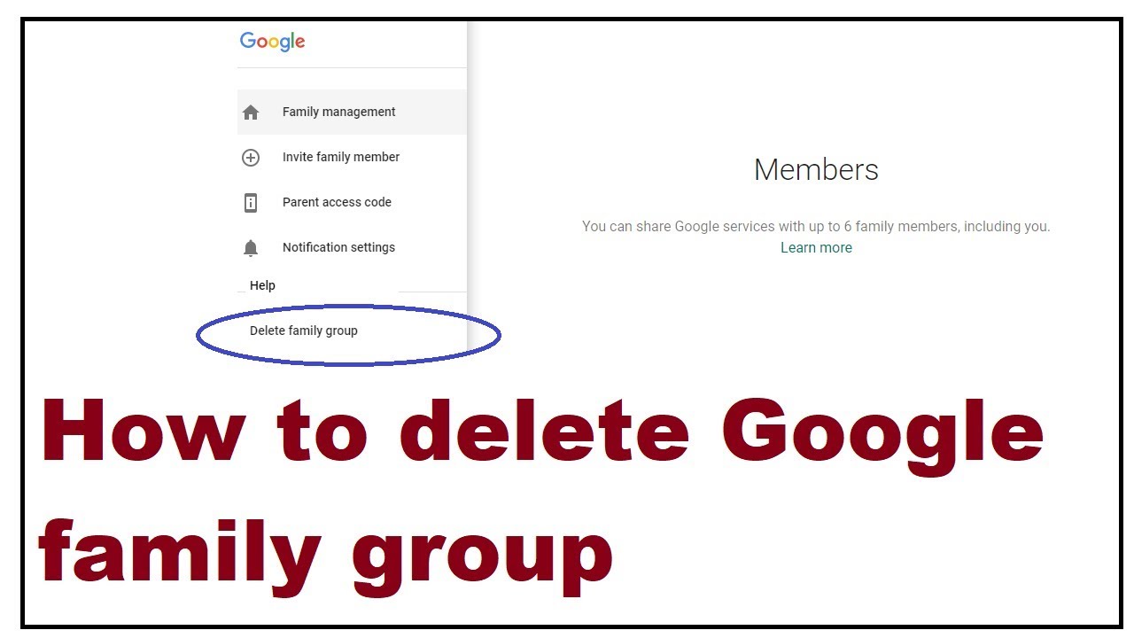 Delete Google Family Group Account