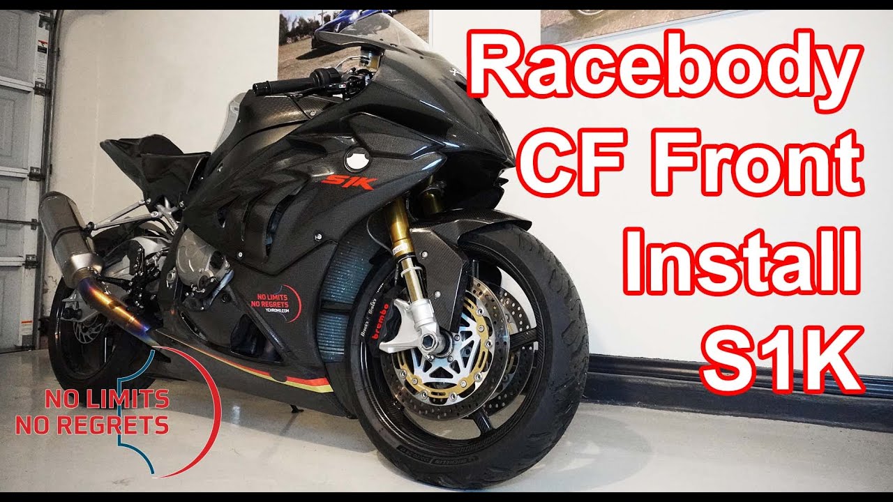 Full CARBON FIBER BMW S1000RR Body Kit FRONT Install - Motorcycle Racing Preparation