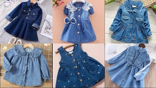 Baby Girl Summer Frock Ideas 2024|Denim Frock Design For Baby Girls|Jeans Frock Ideas For Girls screenshot 5
