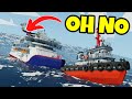 Towing a CRUISE SHIP In a TSUNAMI In Stormworks!