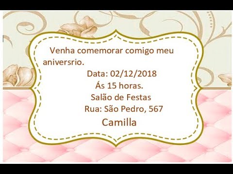 Vídeo: Como Redigir Um Convite