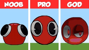 Minecraft NOOB vs PRO vs GOD Pixel Art: Red Rainbow Friends