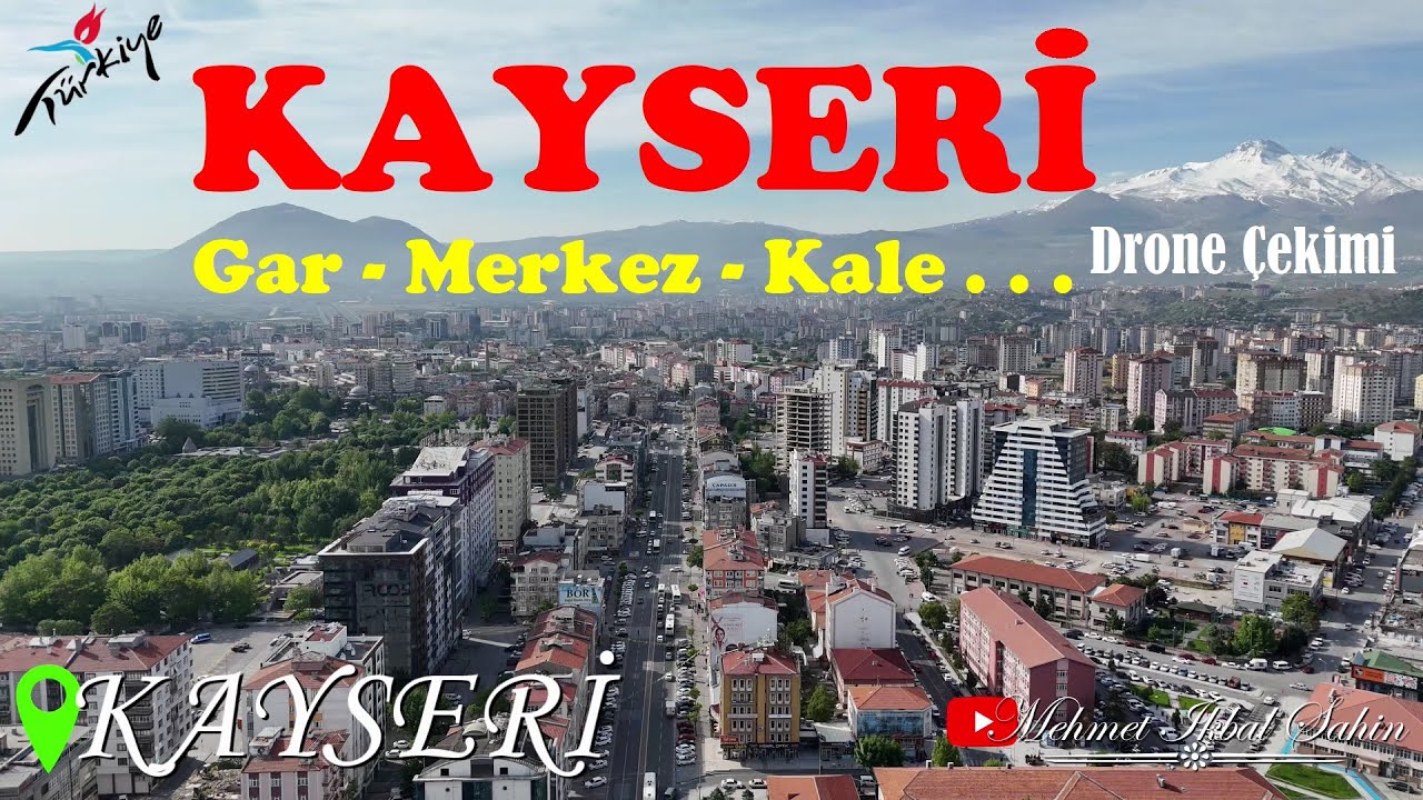Kayseri - Gar, Merkez, Kale, Şehrin genel panoramik görüntüsü / Drone Çekimi / 9.5.24